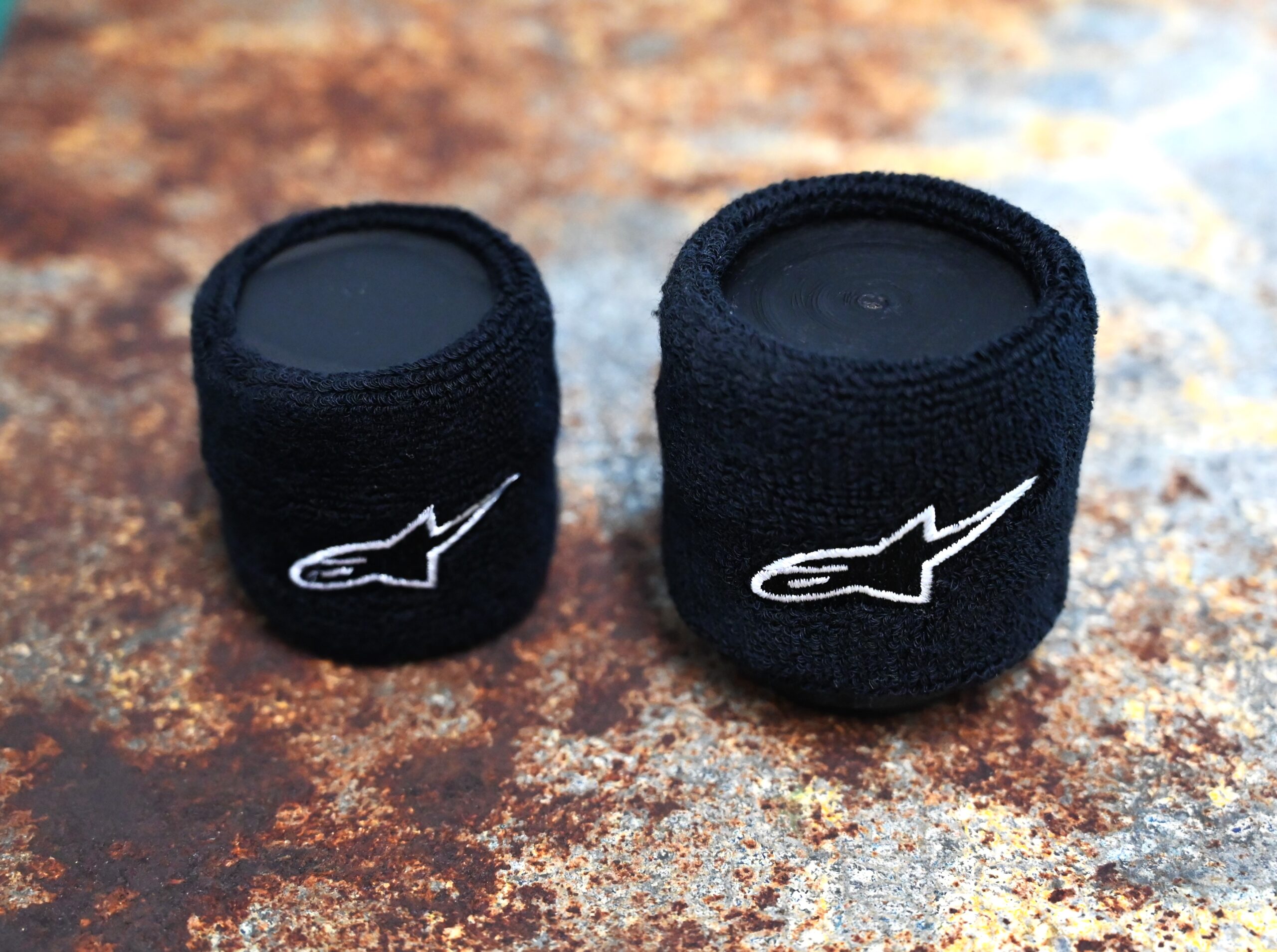 thumbnail interactive-video image 1 of Ducati Corse Genuine Brembo Front Brake + Clutch Reservoir Covers Socks – Black, Pair 97980711A + 97980721A 1 of 5