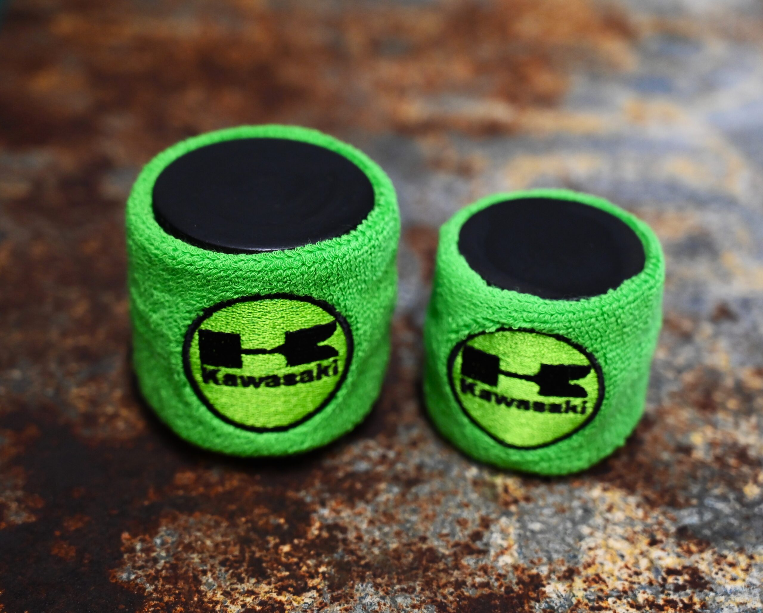 Kawasaki Brake/Clutch Reservoir Cover Set Green/Black